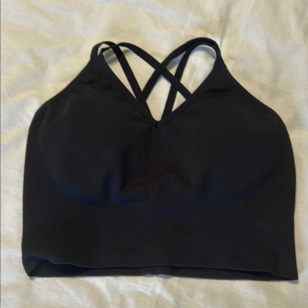 Soma Black Seamless Sports Bra with Criss-Cross Straps
